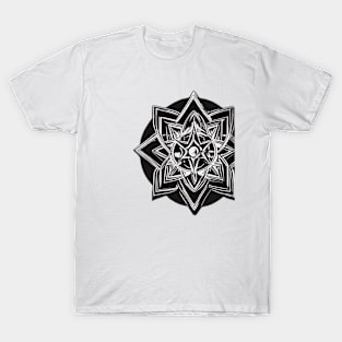 Monochromatic Mandala Symmetry Art No. 991 T-Shirt